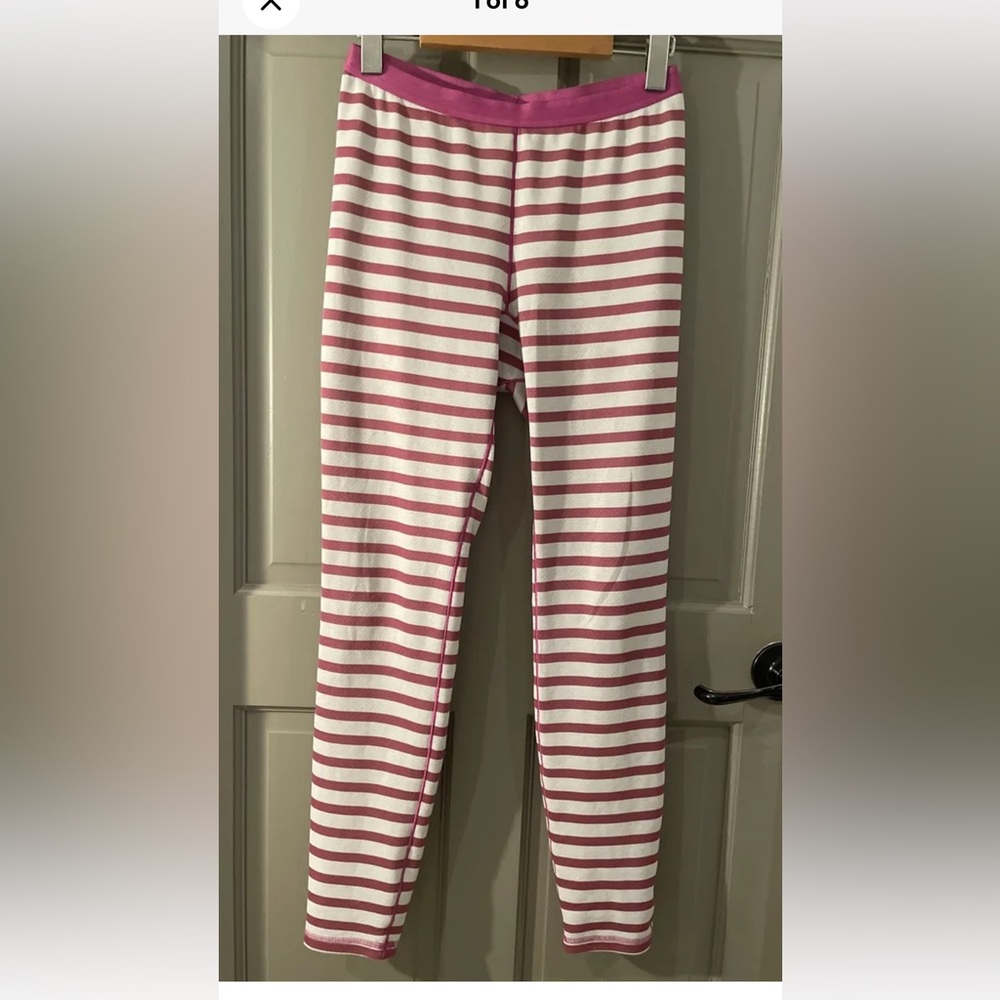 PATAGONIA Women’s White Fuchsia Striped Capilene 3 Midweight Base Layer Pants S